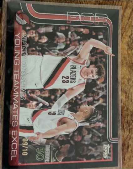 2025-26 Topps #289 Rip City Duo Shines: Young Teammates Excel Portland Trail Blazers — front