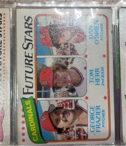 1980 Topps #684 St. Louis Cardinals Future Stars George Frazier / Tom Herr / Dan O'Brien — front
