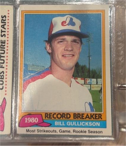 1981 Topps #203 Bill Gullickson Record Breaker — front