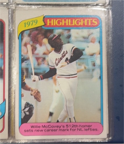 1980 Topps #1 Willie McCovey 1979 Highlights — front