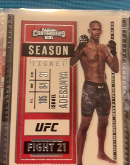 2021 Panini Chronicles UFC Contenders Season Ticket #5 Israel Adesanya — front