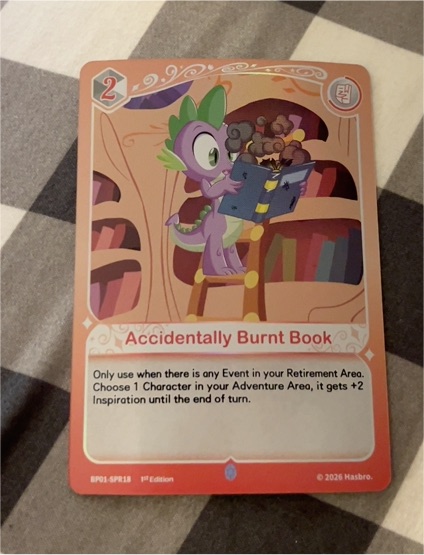 2026 Kayou My Little Pony BP01-SPR18 Accidentally Burnt Book — front