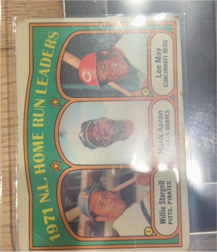 1972 Topps #89 NL Home Run Leaders Willie Stargell Hank Aaron Lee May — front