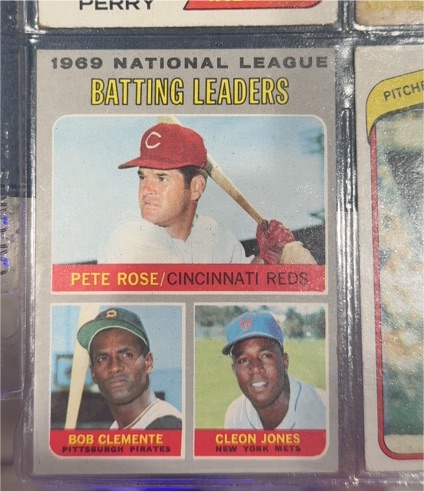 1970 Topps #61 NL Batting Leaders Pete Rose / Roberto Clemente / Cleon Jones — front
