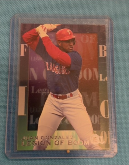 1996 Fleer Emotion-XL Legion of Boom #3 Juan Gonzalez — front