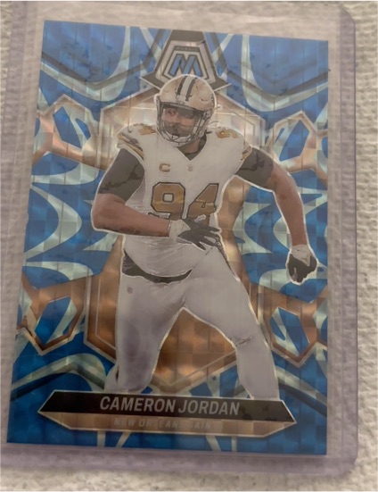 2024 Panini Mosaic #159 Cameron Jordan Reactive Blue Mosaic Prizm — front