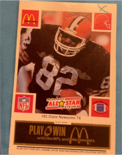 1986 McDonald's All Star Team #82 Ozzie Newsome TE — front