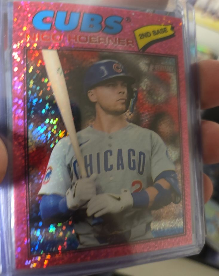 2026 Topps Heritage Chrome #28 Nico Hoerner — front
