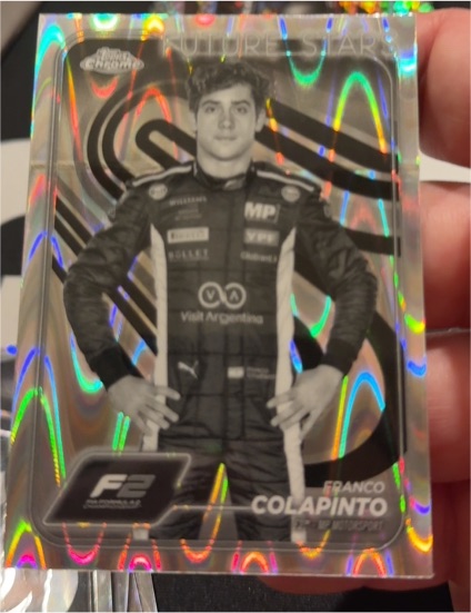 2024 Topps Chrome Formula 1 #24 Franco Colapinto Black & White RayWave — front