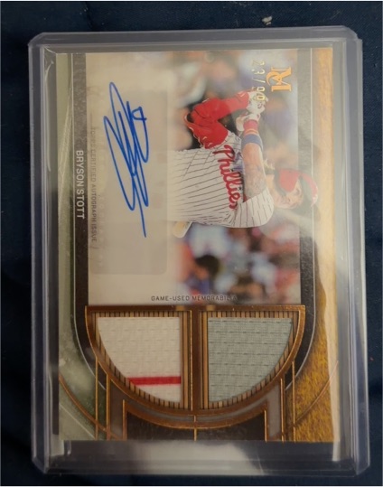 2025 Topps Museum Collection #SPDRA-BS Bryson Stott Dual Auto Relic — front