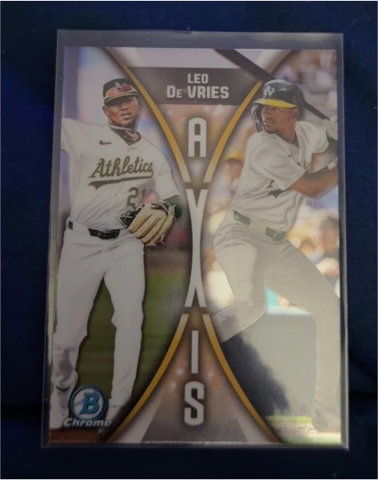 2025 Bowman Draft Chrome #A-19 Leo De Vries AXIS Insert Athletics — front