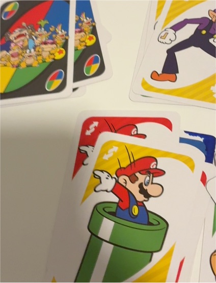 2016 Mattel Super Mario Bros Uno Card #12 Mario — front