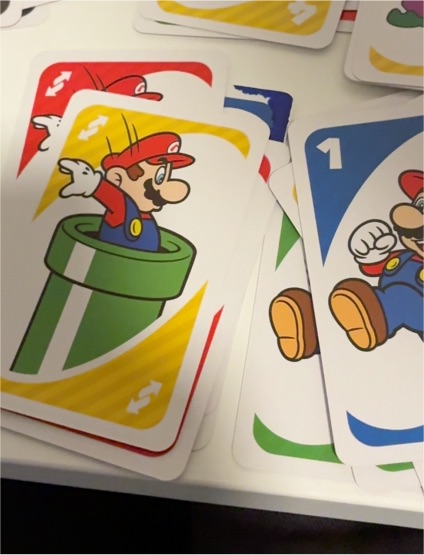 2016 Mattel Super Mario Uno Card #1 Mario — front