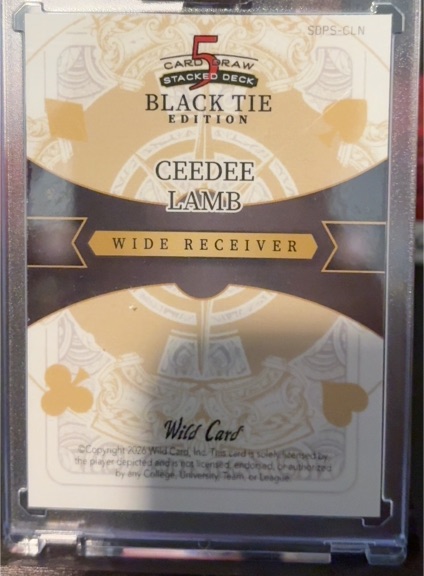 2026 Wild Card 5 Card Draw Black Tie Edition #SDPS-CLN Ceedee Lamb — front