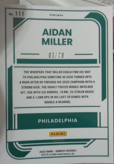 2026 Panini Donruss #111 Aidan Miller — front