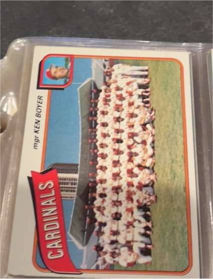 1980 Topps #244 St. Louis Cardinals Team Card Ken Boyer — front