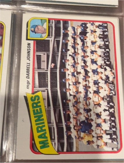 1980 Topps #282 Seattle Mariners Team Card Darrell Johnson — front