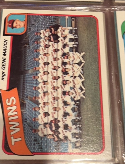 1980 Topps #328 Minnesota Twins / Gene Mauch — front