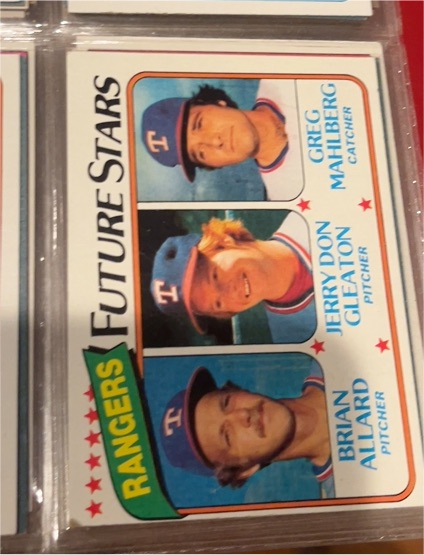 1980 Topps #673 Rangers Future Stars Greg Mahlberg, Jerry Don Gleaton, Brian Allard — front