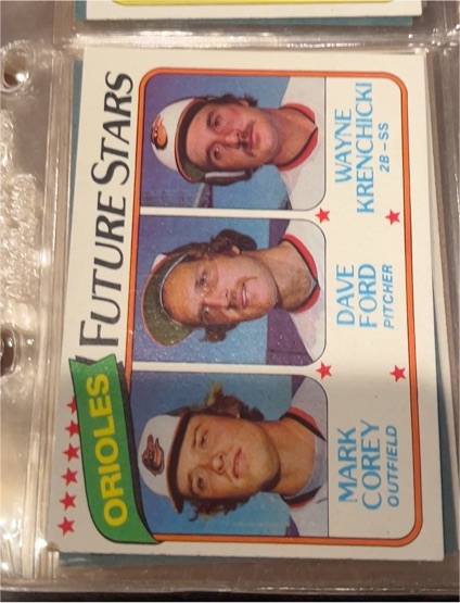 1980 Topps #661 Orioles Future Stars Wayne Krenchicki, Dave Ford, Mark Corey — front