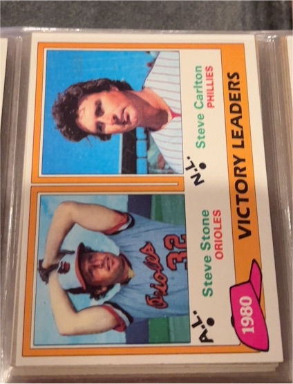 1981 Topps #5 1980 Victory Leaders Steve Carlton / Steve Stone — front