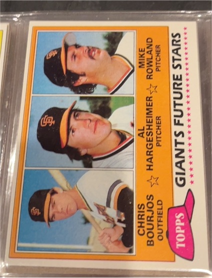 1981 Topps #502 Giants Future Stars Chris Bourjos Al Hargesheimer Mike Rowland — front