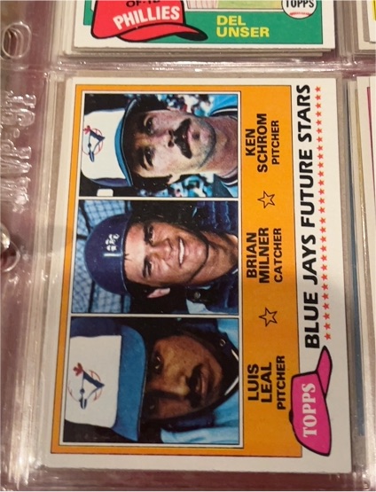 1981 Topps #577 Blue Jays Future Stars Ken Schrom / Brian Milner / Luis Leal — front