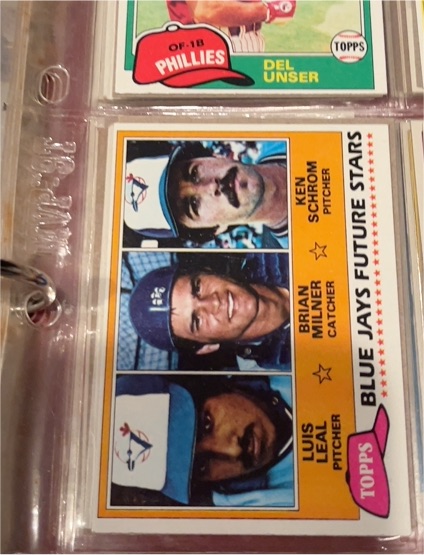 1981 Topps #577 Blue Jays Future Stars Ken Schrom Brian Milner Luis Leal — front