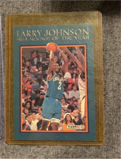 1992-93 Fleer #4 Larry Johnson NBA Rookie of the Year — front