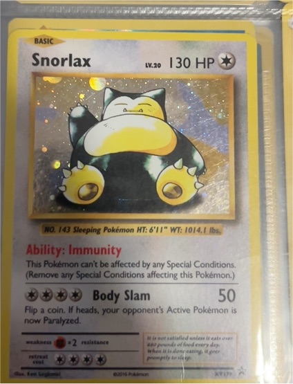 2016 Pokémon TCG XY Promo #XY179 Snorlax — front