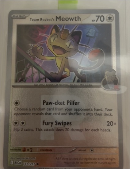 Team Rocket's Meowth #161/217 Pokemon Ascended Heroes — front
