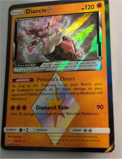 2018 Pokémon Sun & Moon Forbidden Light #74/131 Diancie Prism Star — front