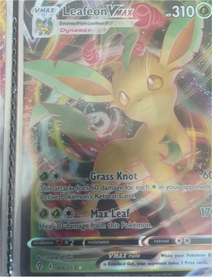 2021 Pokémon Evolving Skies #008 Leafeon VMAX — front