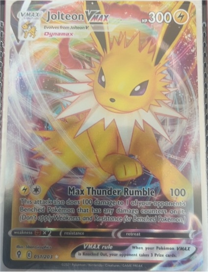 2021 Pokemon TCG SWSH Evolving Skies #051 Jolteon VMAX — front