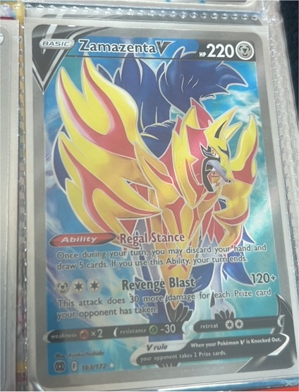 2022 Pokémon TCG Brilliant Stars #163 Zamazenta V — front