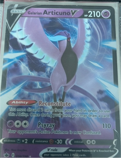2021 Pokémon Sword & Shield Chilling Reign #058 Galarian Articuno V — front