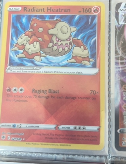 2022 Pokemon Sword & Shield Astral Radiance #027 Radiant Heatran — front