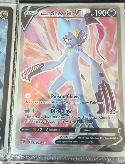 2022 Pokémon SWSH10: Astral Radiance #174 Hisuian Sneasler V — front