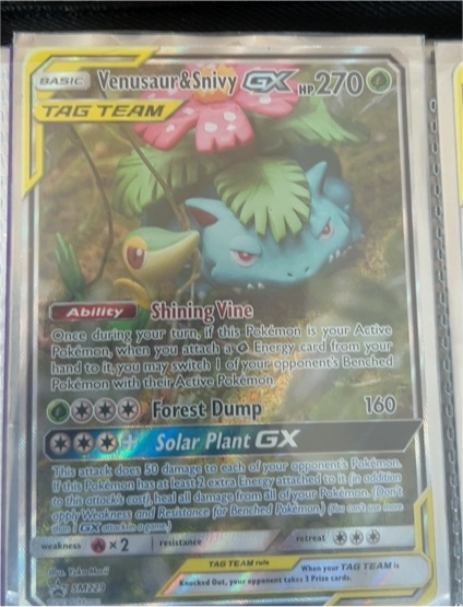 Pokémon Company Venusaur & Snivy GX TAG TEAM Promo Holo SM229 — front