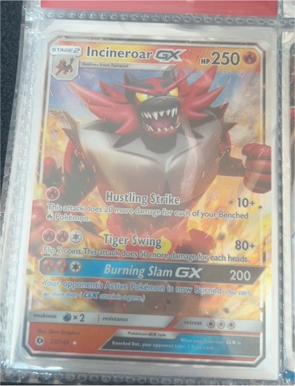 2017 Pokémon SM Base Set #27/149 Incineroar GX — front
