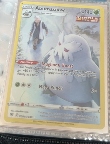 2022 Pokémon Sword & Shield Astral Radiance #TG01 Abomasnow — front