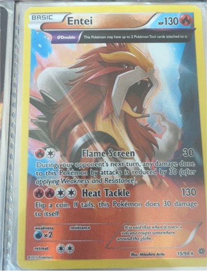 2015 Pokémon TCG XY Ancient Origins #15 Entei — front