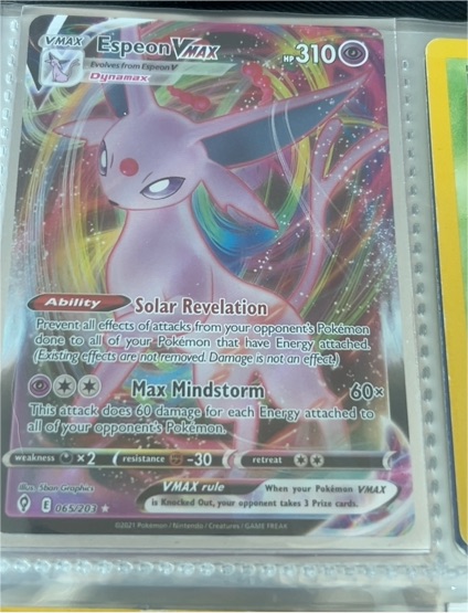 2021 Pokémon TCG SWSH07 Evolving Skies #065/203 Espeon VMAX — front