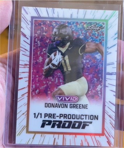 2024 Leaf Vivid #1/1 Donavon Greene Pre-Production Proof — front
