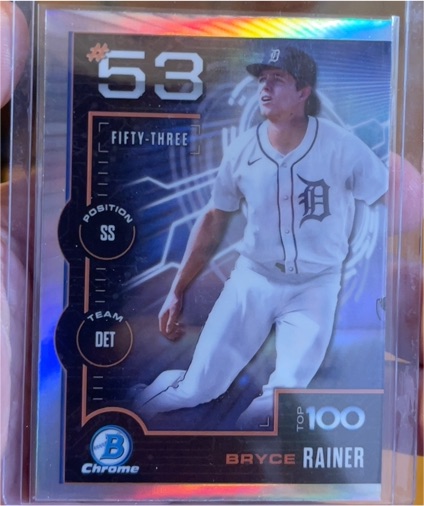 2025 Bowman Chrome Scouts Top 100 #BTP-53 Bryce Rainer — front