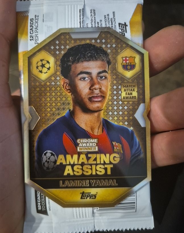 2025-26 Topps Match Attax #CA 7 Lamine Yamal Amazing Assist Chrome Award Winner — front