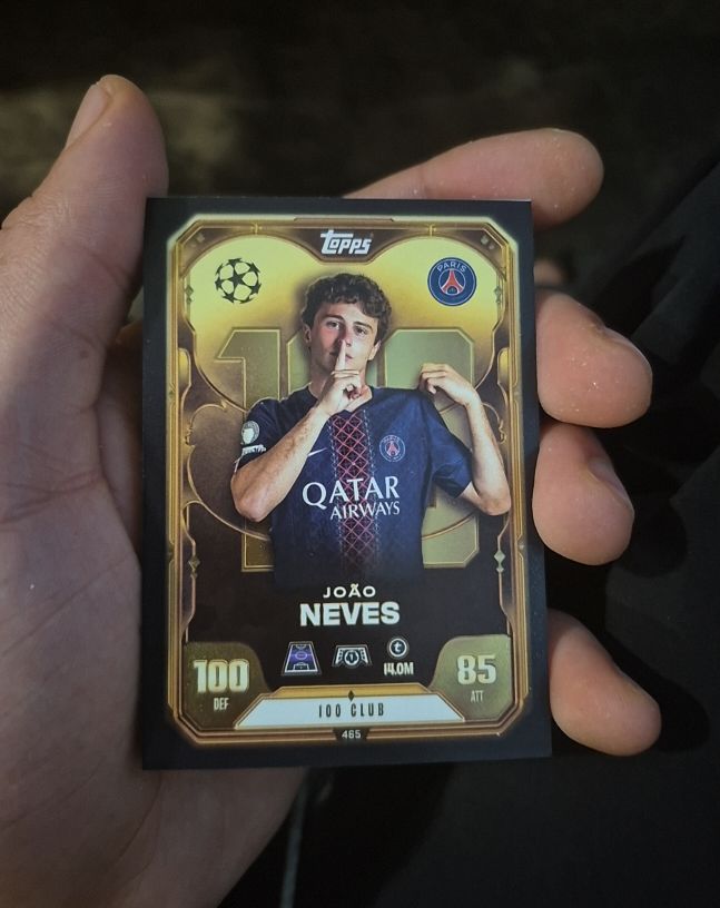 2024 Topps Match Attax #465 João Neves 100 Club Insert — front