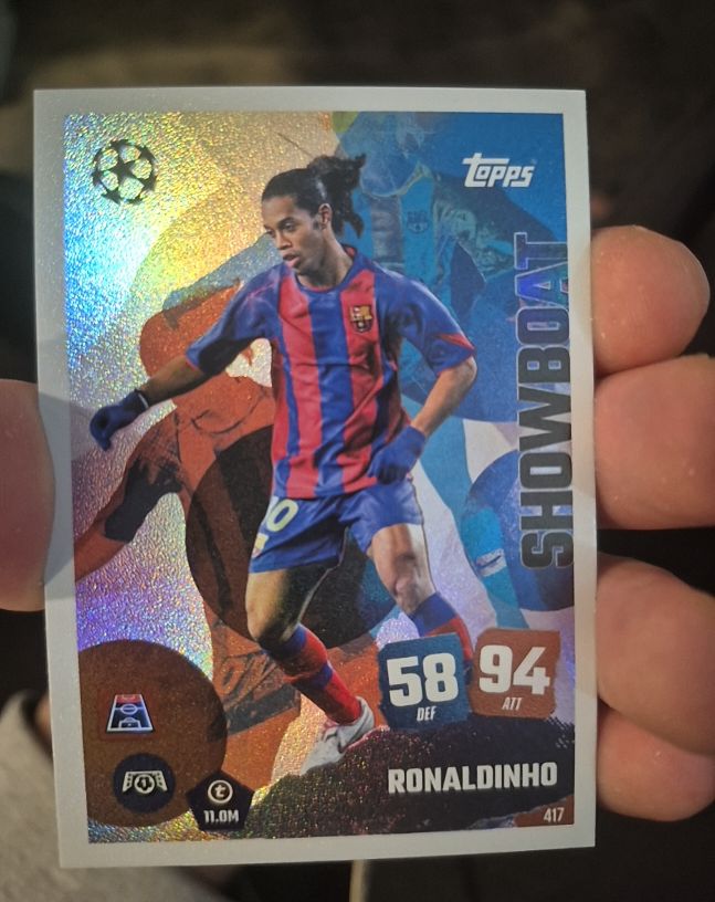 2024 Topps Match Attax #417 Ronaldinho FC Barcelona Showboat — front
