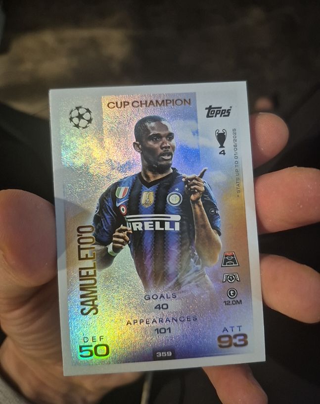2025-26 Topps Match Attax #359 Samuel Eto'o Cup Champion Inter Milan — front