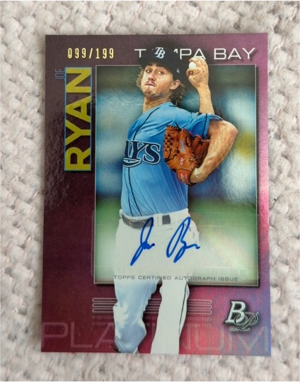 2020 Bowman Platinum #TOP-50 Joe Ryan — front